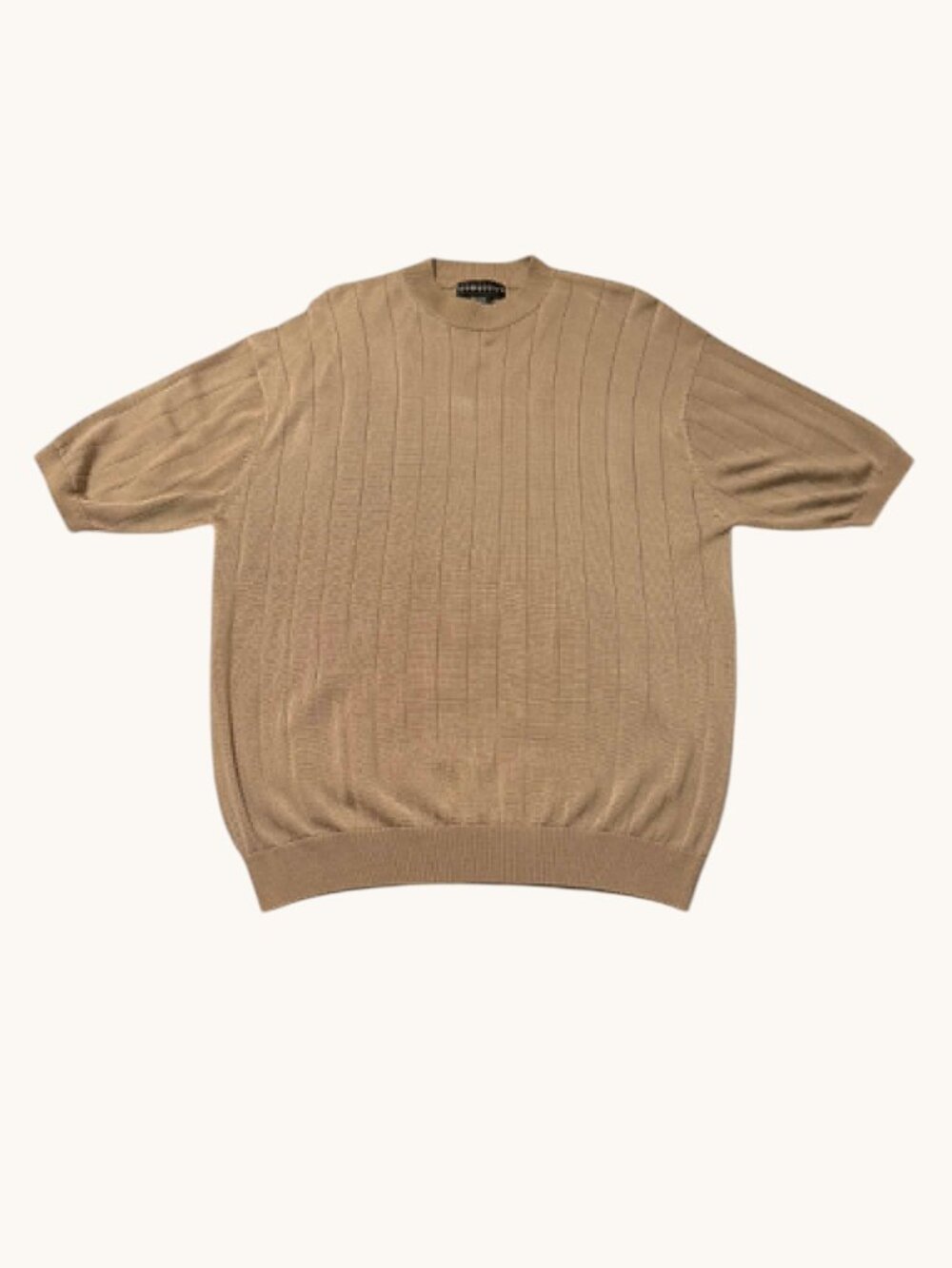 Baracuta Men's Tan Short Sleeve Knit Sweater